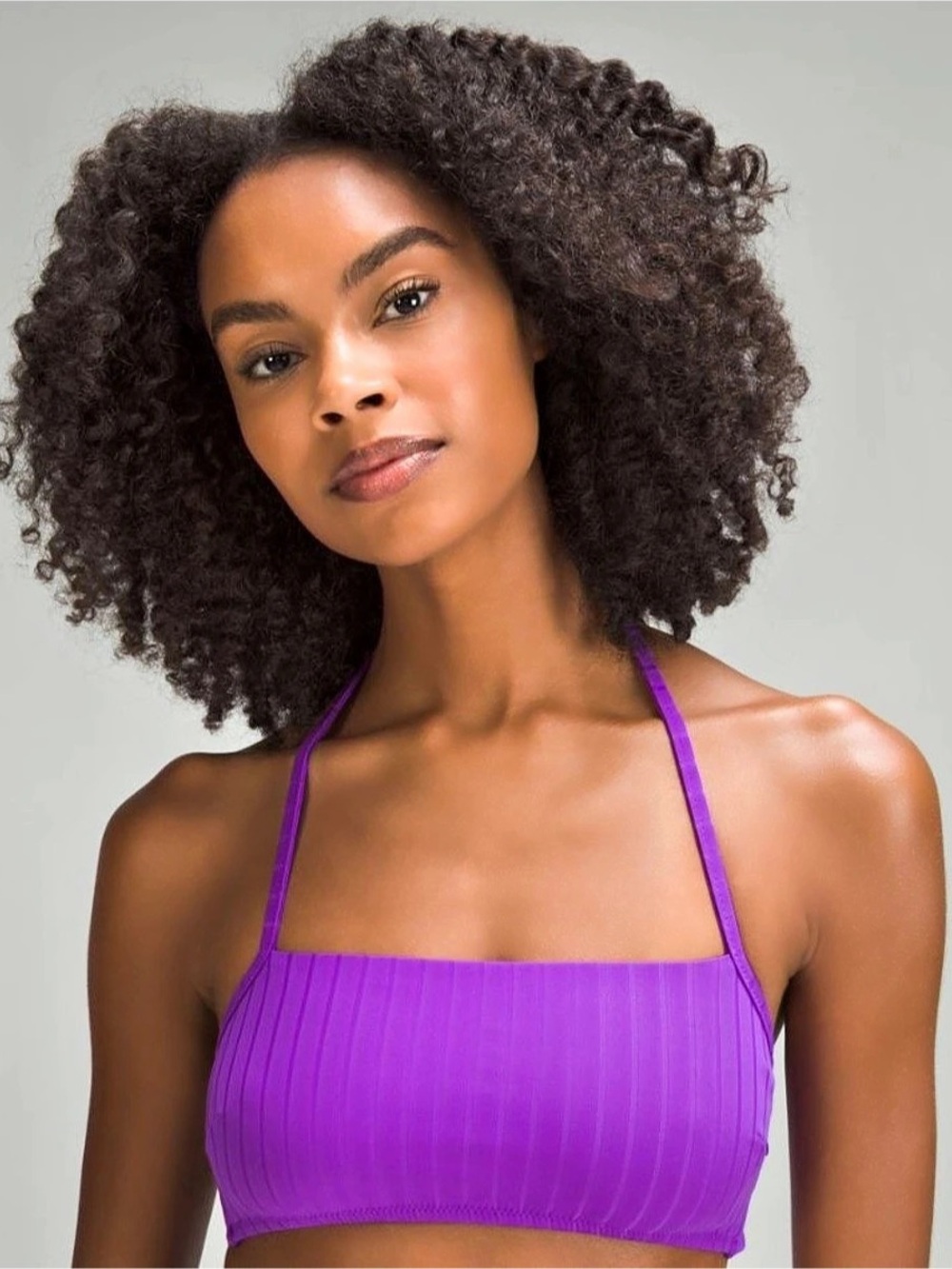 lululemon Ribbed Halter Cross-Back Top A/B Ribbed Bikini Top in Purple Size 10